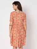 Cotton Printed Ruffle Dress