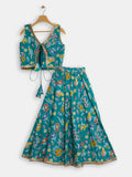 Cotton Printed Embellished Bias Lehenga Set