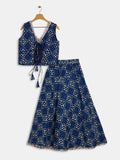 Cotton Printed Embellished Bias Lehenga Set