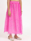 Cotton Leheriya Net Sequin Embroidered Skirt