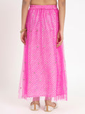 Cotton Leheriya Net Sequin Embroidered Skirt