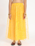 Cotton Leheriya Net Sequin Embroidered Skirt