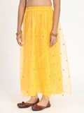 Cotton Leheriya Net Sequin Embroidered Skirt