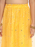 Cotton Leheriya Net Sequin Embroidered Skirt