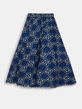Cotton Printed Embellished Bias Skirt