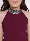 Knitted Halter Embellished Top