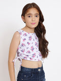 Knitted Printed Side Tie-up Top