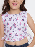 Knitted Printed Side Tie-up Top