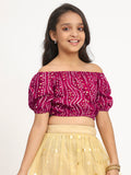 Viscose Bandhani Print Off Shoulder Top