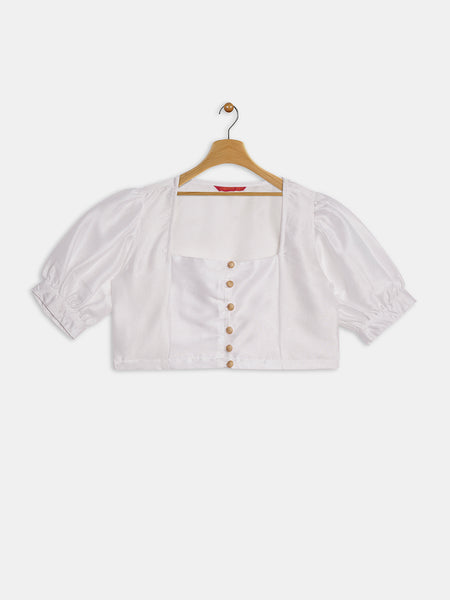 Silk Blend Button Down Top