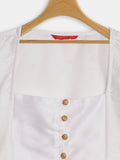 Silk Blend Button Down Top