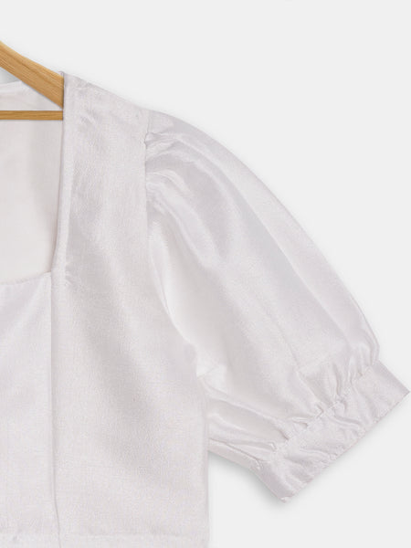 Silk Blend Button Down Top