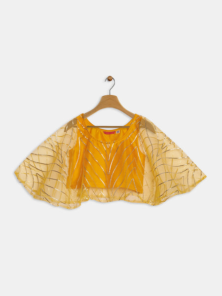 Net Gota Embroidered Cape Top