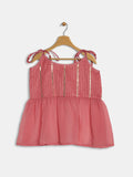 Georgette Embroidered Peplum Tie-up Top