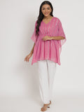 Georgette Gota Embroidered panelled Kaftan Kurti