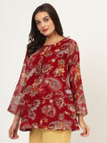 Georgette Printed A-line Kurti