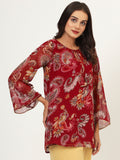 Georgette Printed A-line Kurti