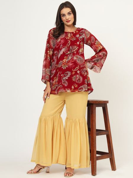 Georgette Printed A-line Kurti