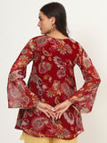 Georgette Printed A-line Kurti