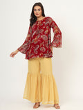 Georgette Printed A-line Kurti