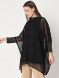 Georgette Linear Sequins Cuffed Kaftan