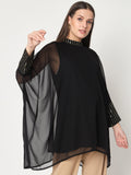 Georgette Linear Sequins Cuffed Kaftan