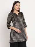 Black Brocade Kurti