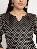 Black Brocade Kurti