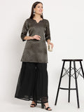 Black Brocade Kurti