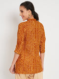 Viscose Bandhani Print Embellished Kurti