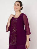 Georgette Embroidered Panel Kurti