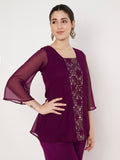 Georgette Embroidered Panel Kurti