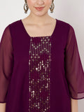 Georgette Embroidered Panel Kurti