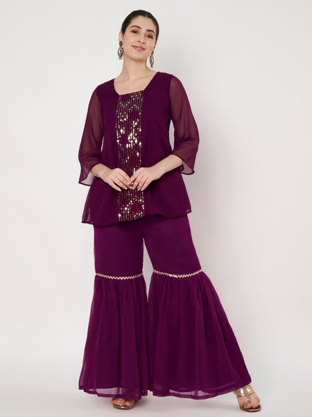 Georgette Embroidered Panel Kurti