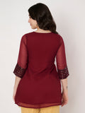 Georgette Embellished Yoke Kurti