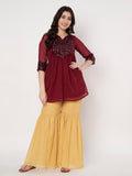 Georgette Embellished Yoke Kurti