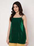 Silk Blend Embellished Spaghetti Kurti