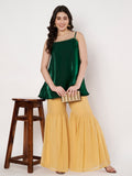 Silk Blend Embellished Spaghetti Kurti