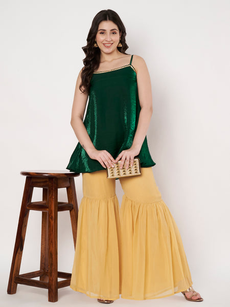 Silk Blend Embellished Spaghetti Kurti