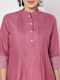 Cotton Block Printed Pintuck Kurti