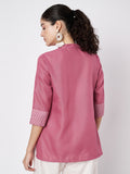 Cotton Block Printed Pintuck Kurti