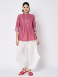 Cotton Block Printed Pintuck Kurti
