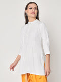 Viscose Solid Pintuck Kurti