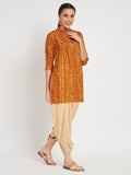 Viscose Bandhani Print Embellished Kurti Set