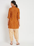 Viscose Bandhani Print Embellished Kurti Set