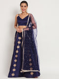 Dupion Hand Block Printed Lehenga Set