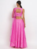 Cotton Net Chita Leheriya Lehenga Set