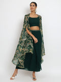 Georgette Draped Skirt and Shrug Lehenga Set