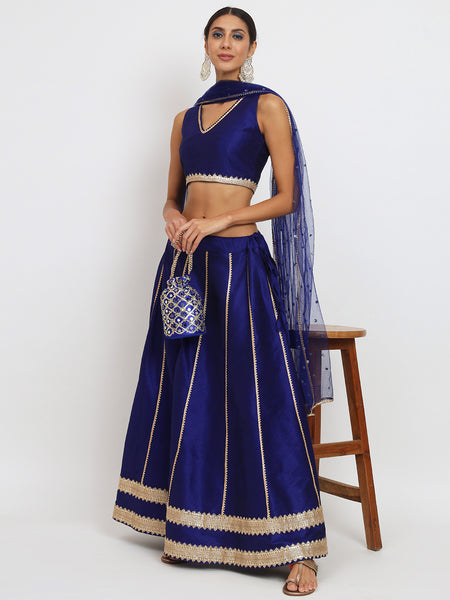 Dupion Kalidaar Embellished Lehenga Set