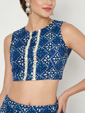 Cotton Printed Embellished Bias Lehenga Set
